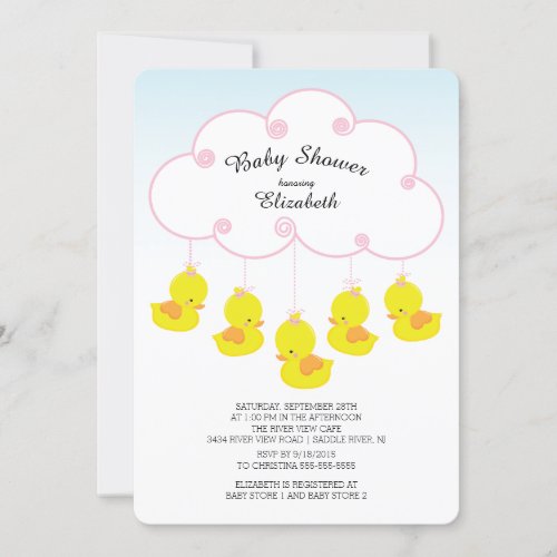 Cute Rubber Duck Baby Shower Invitations