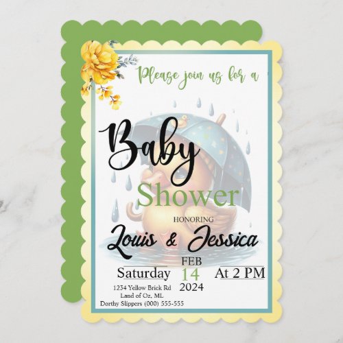 Cute Rubber Duck Baby Shower Invitations