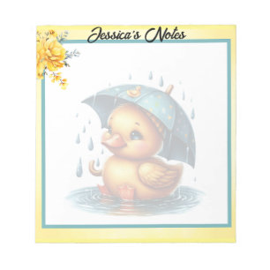 Cute Rubber Duck Baby Shower Notepad