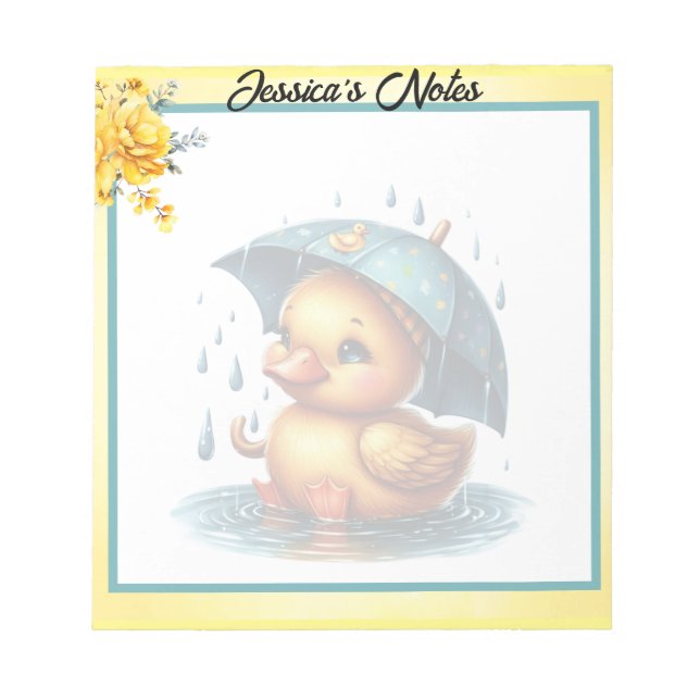 Cute Rubber Duck  Baby Shower  Notepad (Front)