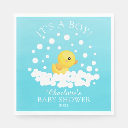 Cute Rubber Duck Baby Shower Paper Napkins