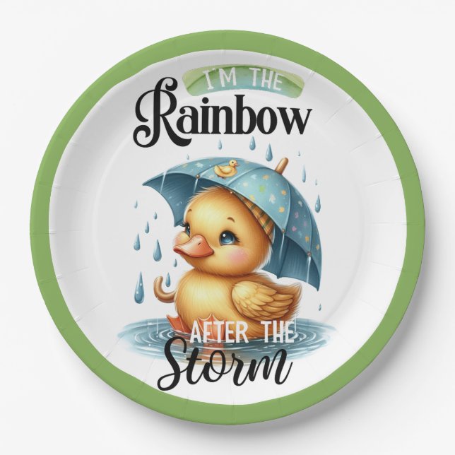 Cute Rubber Duck Baby Shower  Paper Plates (Front)