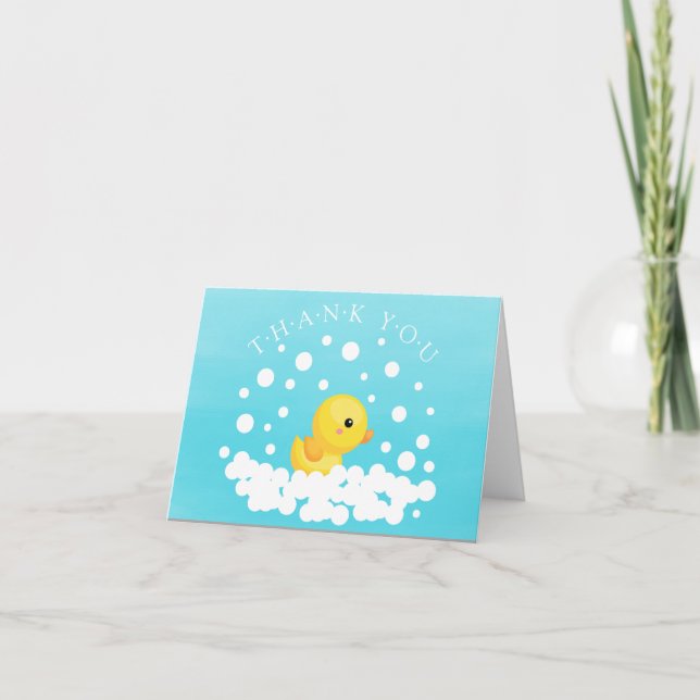 Cute Rubber Duck Baby Shower Thank You Note (Front)