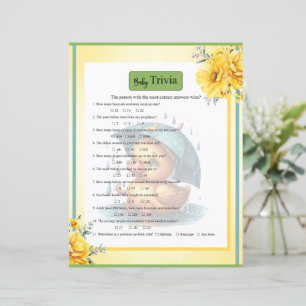 Cute Rubber Duck Baby Shower Trivia Game