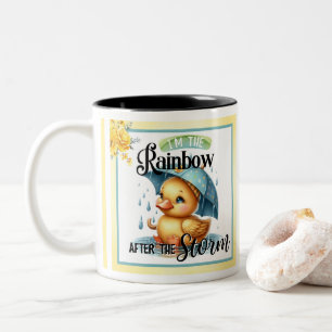 Cute Rubber Duck Baby Shower  Two-Tone Coffee Mug