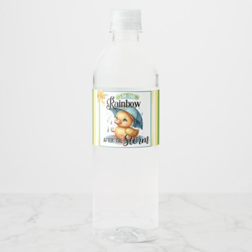 Cute Rubber Duck Baby Shower Water Bottle Label