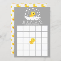 Cute Rubber Duck  BINGO Baby Shower Game Invitation