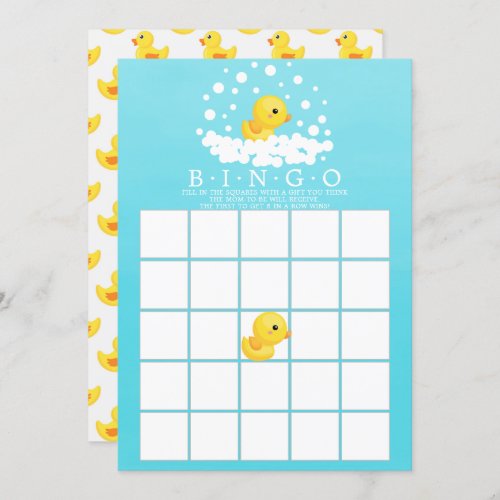 Cute Rubber Duck  BINGO Baby Shower Game Invitation