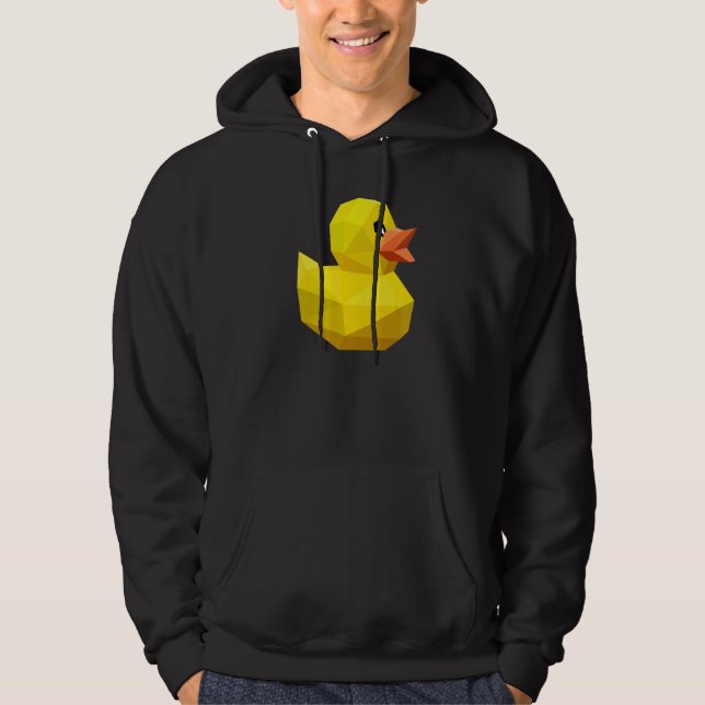 Cute Rubber Duck  Bird Geometric Abstract Ducky Hoodie (Front)