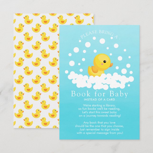 Cute Rubber Duck Book for Baby Card (Front/Back)