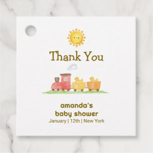 Cute Rubber Duck Choo Choo Train Baby Shower Favor Tags