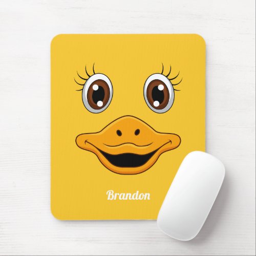 Cute Rubber Duck Face Yellow Ducky Mouse Pad