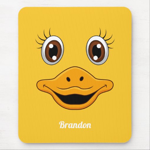 Cute Rubber Duck Face Yellow Ducky Mouse Pad | Zazzle