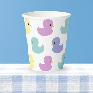 Cute Rubber Duck Gender Neutral Baby Shower Paper Cups