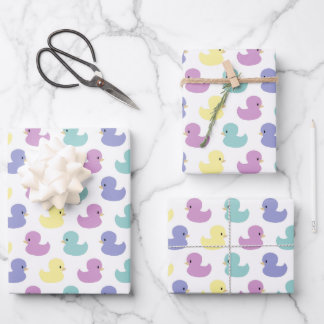 Cute Rubber Duck Gender Neutral Baby Shower Wrapping Paper Sheets