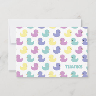 Cute Rubber Duck Gender Neutral Flat Thank You Card