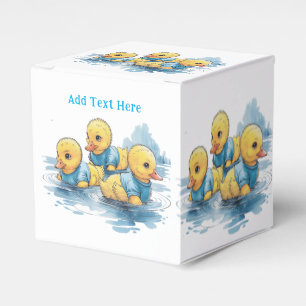Cute Rubber Duck in Blue Clothing  Favor Boxes