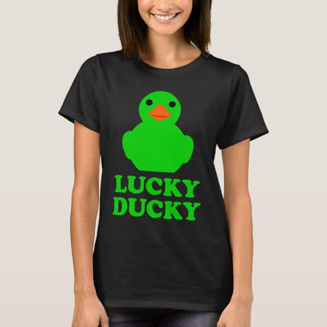 Cute Rubber Duck Lucky Ducky Quack Cool Animal Gra T-Shirt (Front)