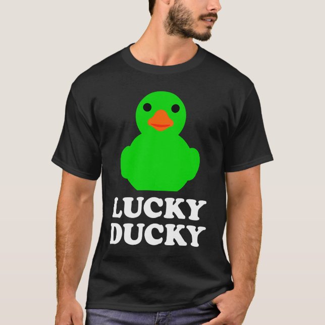 Cute Rubber Duck Lucky Ducky Quack Cool Animal Gra T-Shirt (Front)