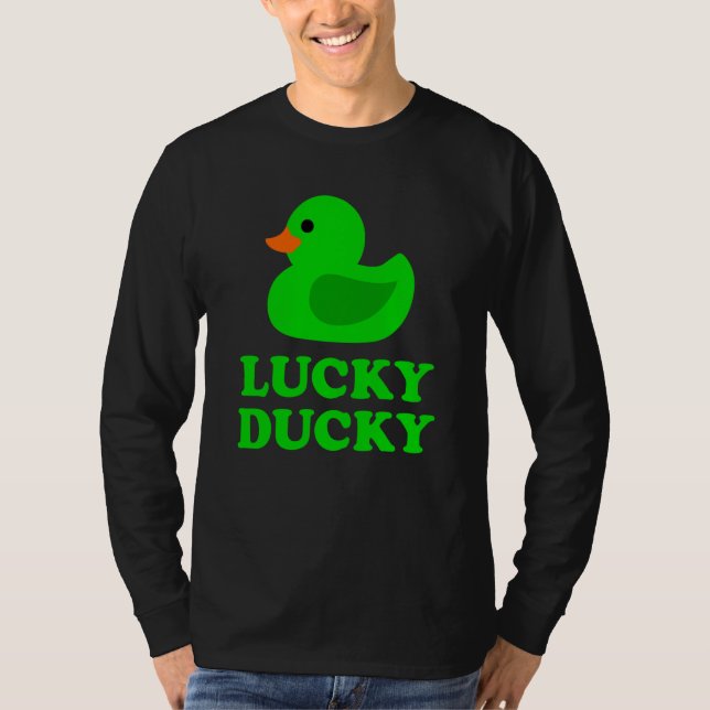 Cute Rubber Duck Lucky Ducky Quack Cool Animal Gra T-Shirt (Front)