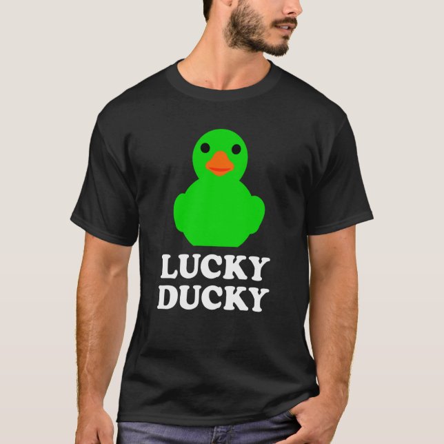 Cute Rubber Duck Lucky Ducky Quack Cool Animal Gra T-Shirt (Front)