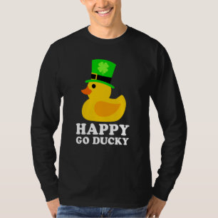Cute Rubber Duck Lucky Four Leaf C Leprechaun Hat T-Shirt