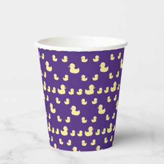 Cute Rubber Duck Modern Purple Baby Shower Paper Cups