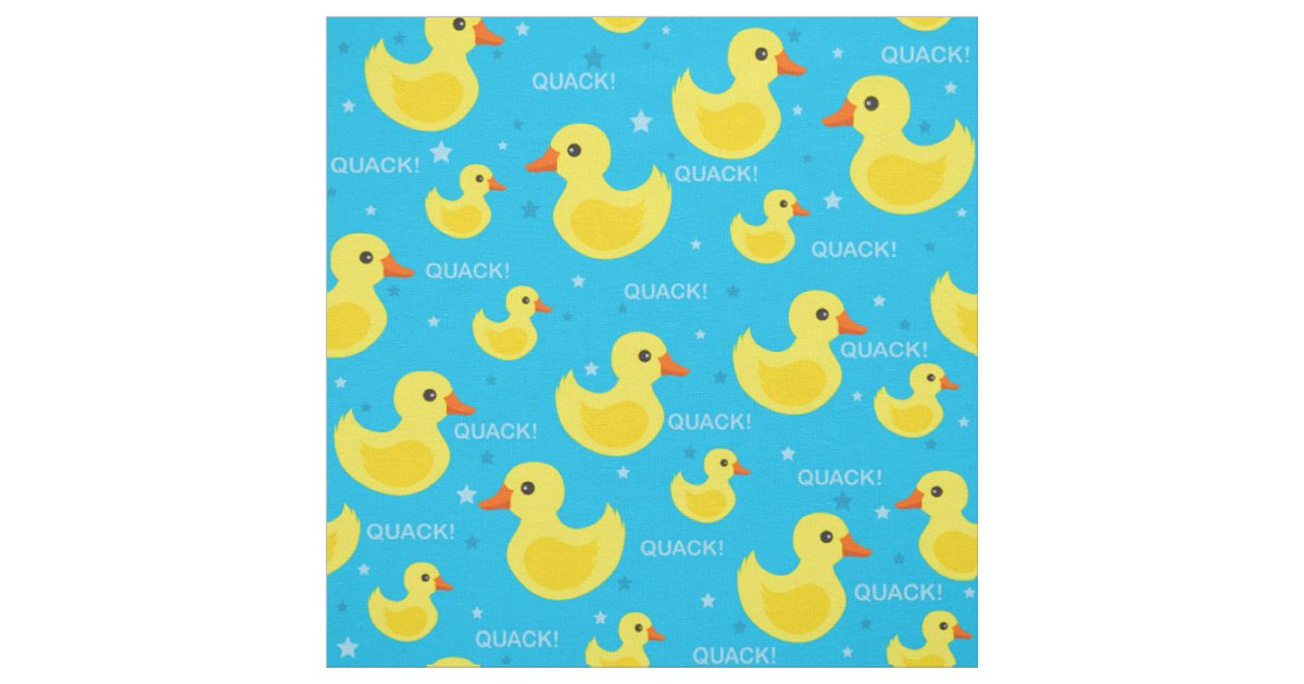Cute rubber duck pattern fabric | Zazzle
