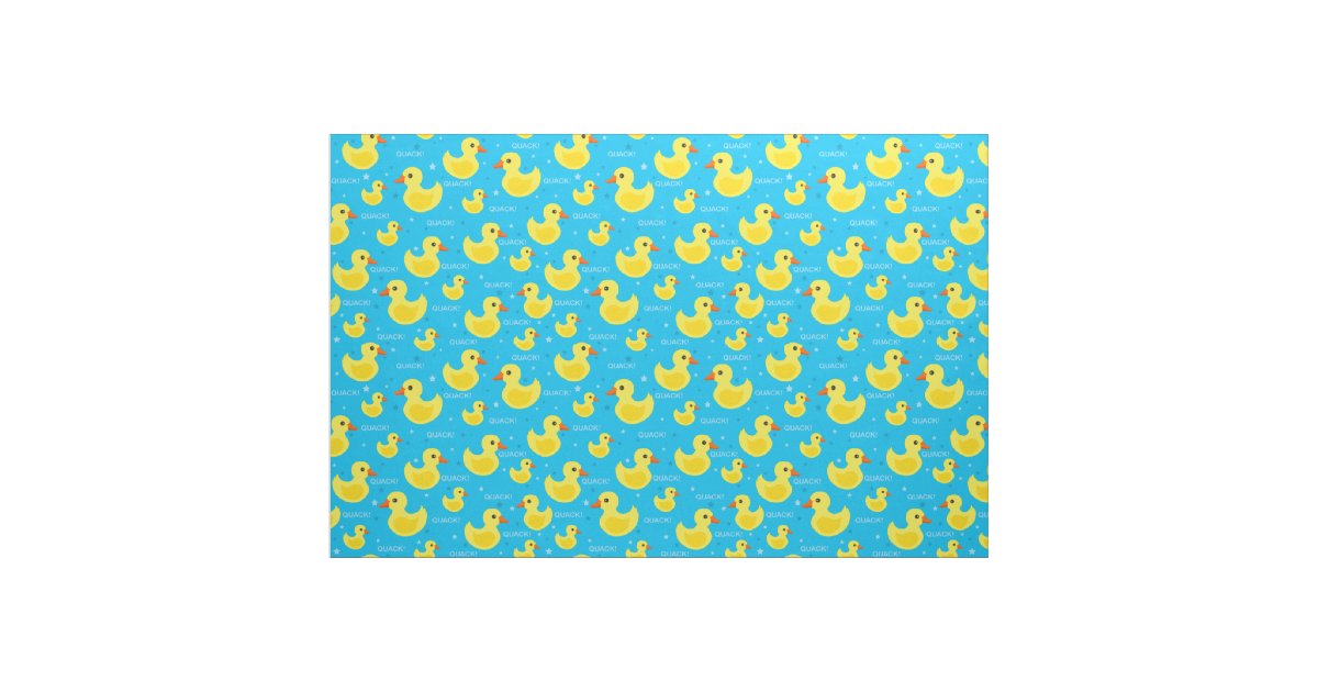 Cute rubber duck pattern fabric Zazzle