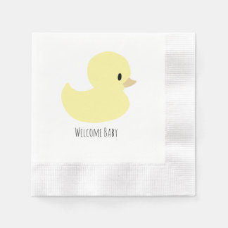 Cute Rubber Duck Personalized Baby Shower Custom Napkins