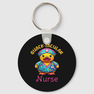 Cute Rubber Duck Registered Nurse Medical quack-ta Keychain