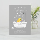 Cute Rubber Duck Shower Baby Invitation (Standing Front)