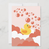 Cute rubber duck splish splash bubbles baby shower invitation (Back)