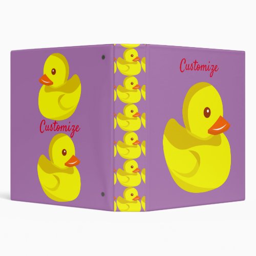 Cute Rubber Duck Thunder_Cove 3 Ring Binder