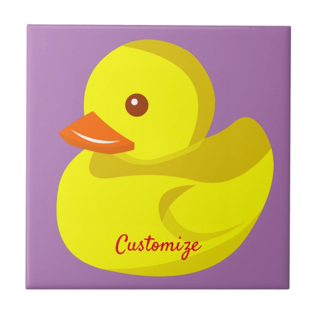 Cute Rubber Duck Thunder_Cove Ceramic Tile (Front)