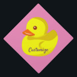 Cute Rubber Duck Thunder_Cove Graduation Cap Topper<br><div class="desc">Yellow rubber ducky to customize,   personalize by adding your name or message on any color background</div>