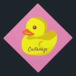 Cute Rubber Duck Thunder_Cove Graduation Cap Topper<br><div class="desc">Yellow rubber ducky to customize, personalize by adding your name or message on any color background</div>