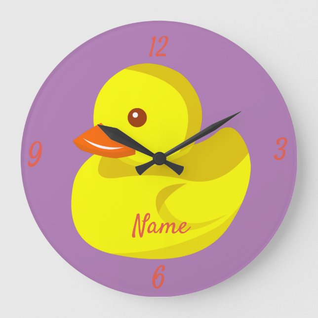 Cute Rubber Duck Thunder_Cove Large Clock (Front)