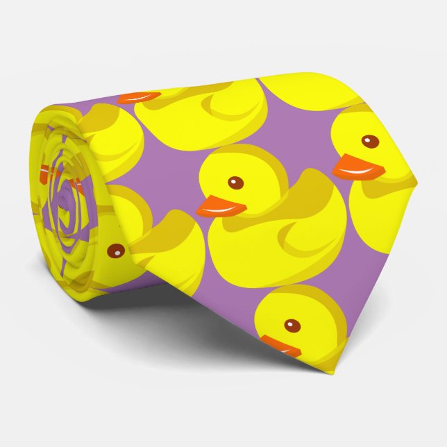 Cute Rubber Duck Thunder_Cove Neck Tie (Rolled)