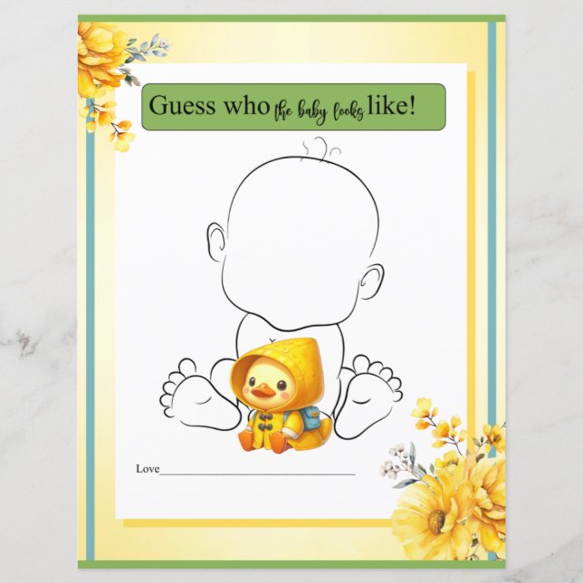 Cute Rubber Duck Who will Baby Look Like Game (Front)