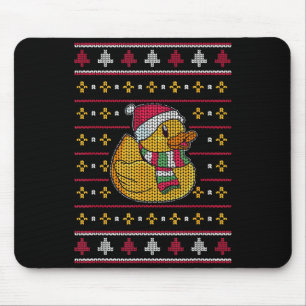 Cute Rubber Duckie Duck Christmas Santa Clause Mouse Pad