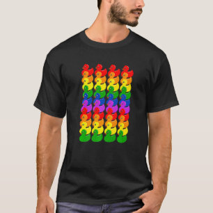 Cute Rubber Ducks Ducklings LGBTQ Gay Lesbian Pri T-Shirt