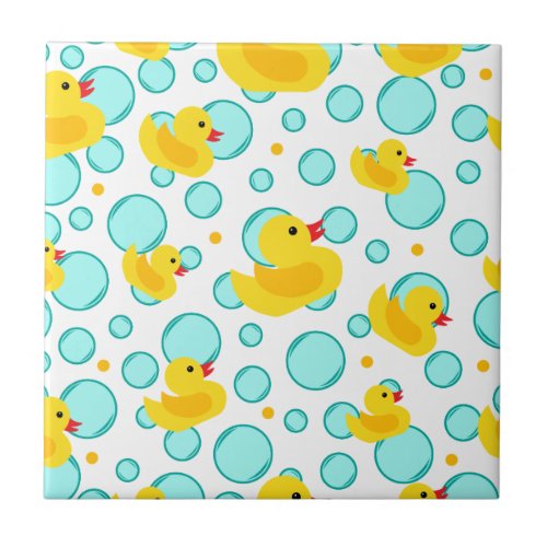 Cute Rubber Ducks Kids Bathroom Ceramic Tile