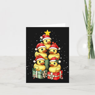 Cute Rubber Ducks Le Duckie Christmas Tree Xmas Ha Card
