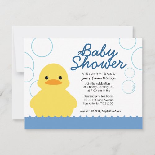 cute rubber ducky BABY SHOWER invitation