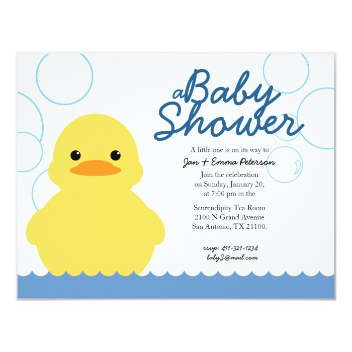 cute rubber ducky BABY SHOWER invitation | Zazzle