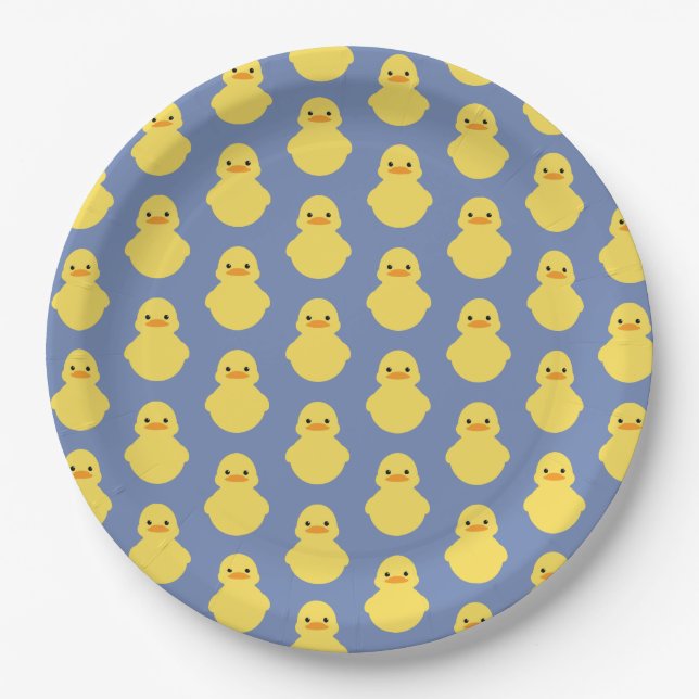 cute rubber ducky BABY SHOWER party Paper Plates (Front)
