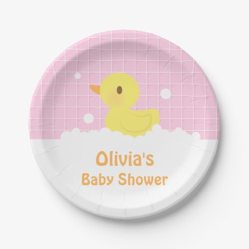 Cute Rubber Ducky Baby Shower Party Supplies Paper Plates