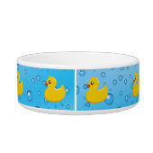 Cute Rubber Ducky/Blue Bubbles Bowl (Back)