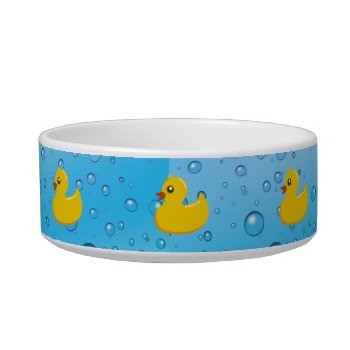 Cute Rubber Ducky/blue Bubbles Bowl by cutencomfy at Zazzle